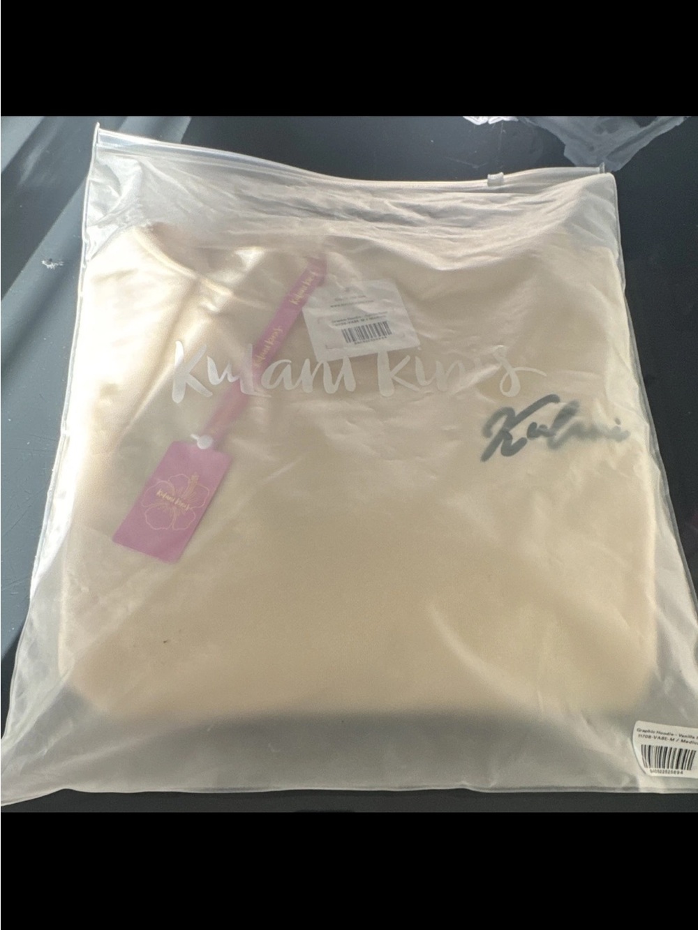 Kulani Kinis Cream Tee with Dark Green Logo